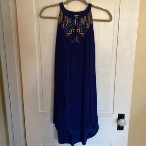 Francesca’s XS dark blue high-low dress